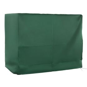 600D Oxford 3-Seater Patio Swing Cover Outdoor Swing Chair Cover Rain Protection Waterproof Anti-UV, Dark Green
