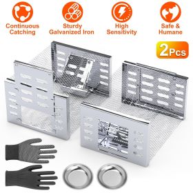 2Pcs Humane Rat Trap Catch and Release Live Mouse Cage Traps with Automatic Continuous Cycle Trapping for Chipmunk Rodent Mouse Small Animals GPC