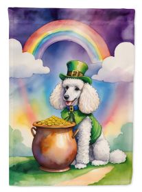 White Poodle St Patrick's Day Garden Flag Mailbox Flag Decorative Yard Flag Banner Outside Patio Artwork Yard Flower Beds, Garden Size, Multicolo