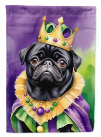 Black Pug King of Mardi Gras Garden Flag Mailbox Flag Decorative Yard Flag Banner Outside Patio Artwork Yard Flower Beds, Garden Size, Multicolor