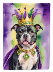 Staffordshire Bull Terrier King of Mardi Gras Garden Flag Mailbox Flag Decorative Yard Flag Banner Outside Patio Artwork Yard Flower Beds, Garden