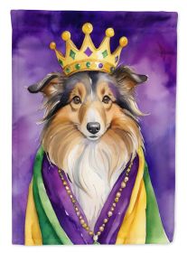 Sheltie King of Mardi Gras Garden Flag Mailbox Flag Decorative Yard Flag Banner Outside Patio Artwork Yard Flower Beds, Garden Size, Multicolor