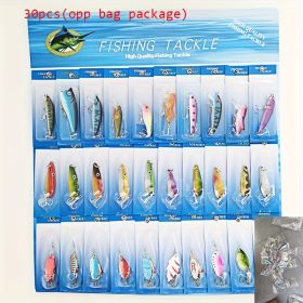 Lot 30 pcs Kinds of Fish Fishing Lures Crankbaits Hooks Minnow Baits Tackle