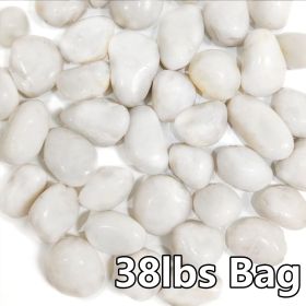 38lbS Large White River Rocks 2-3 Inch - Natural Polished Pebbles for Landscaping, Garden Decor, Aquariums, Decorative Stones for Pathways, Plant
