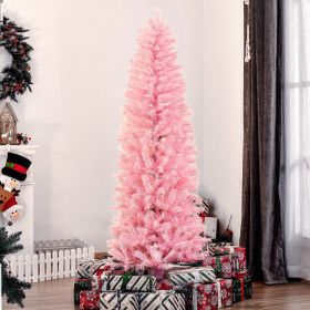 6' Artificial Christmas Tree Douglas Fir Pencil Christmas Tree with 618 Realistic Branch Tips (Option: Pink-1200x290x310 mm)