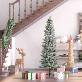 6' Tall Unlit Slim Douglas Fir Artificial Christmas Tree with Realistic Branches (Option: Green-1150x360x390 mm)