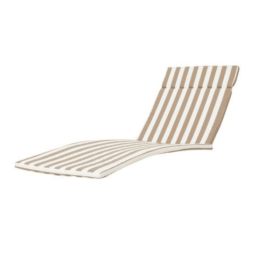 Two Salem Outdoor Lounge Chair Cushions, Lounge Chair Not Included. (Option: BrownWhite)