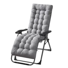 71x22in Plus Type Chaise Lounger Cushion Recliner Rocking Chair Sofa Mat Deck Chair Cushion For Outdoor Patio Garden (Option: PlusGrey)
