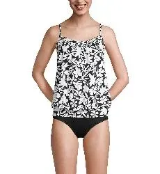 Women'sTummy HidingTop Swimsuit Adjustable Straps (Option: L)