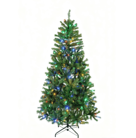 Artificial Christmas Tree, Colorful Lights, Green (Option: 7.5FT)