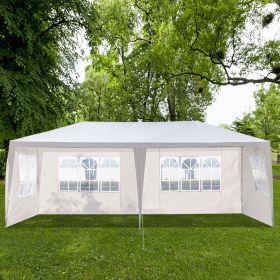 10x20ft White Canopy Tent with 4/6 Removable Sidewalls Outdoor PE Fabric Shelter Party Gazebo Heavy Duty Pavilion for Backyard Garden Event Weddi (size: 4-sided)