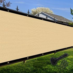 Artpuch Privacy Fence Screen Sand Customized Outdoor Mesh Panels for Backyard, Balcony,Patio,Construction Site with Zip Ties (Color: Sand, size: 3x232 ft)