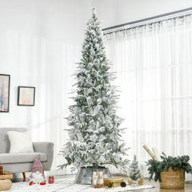 9' Unlit Snow Flocked Pine Artificial Christmas Tree with Realistic Branches and 1159 Tips (Option: Green-1300x400x420 mm)