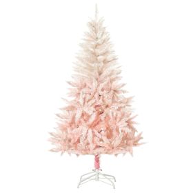 HOMCOM 7ft Unlit Spruce Artificial Christmas Tree With Realistic Branches And 1000 Tips, Pink (Option: Pink)