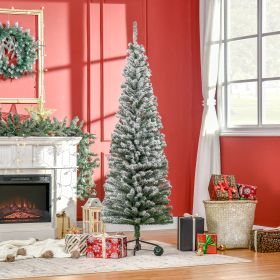 HOMOM Flocked Christmas Tree (Option: Green-940x260x250 mm)