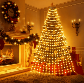 Christmas Tree Light Strings, LED Light Strings With Remote Control, Colorful Lights, Warm White Light Strings, Christmas Decorations (Option: Warm white light  16 Strings)