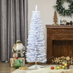 5' Snow Flocked Artificial Pencil Christmas Tree (Option: White-950x180x210 mm)