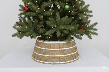 Woven Seagrass Christmas Tree Collar Boho Coastal Farmhouse Decor (Option: Natural)
